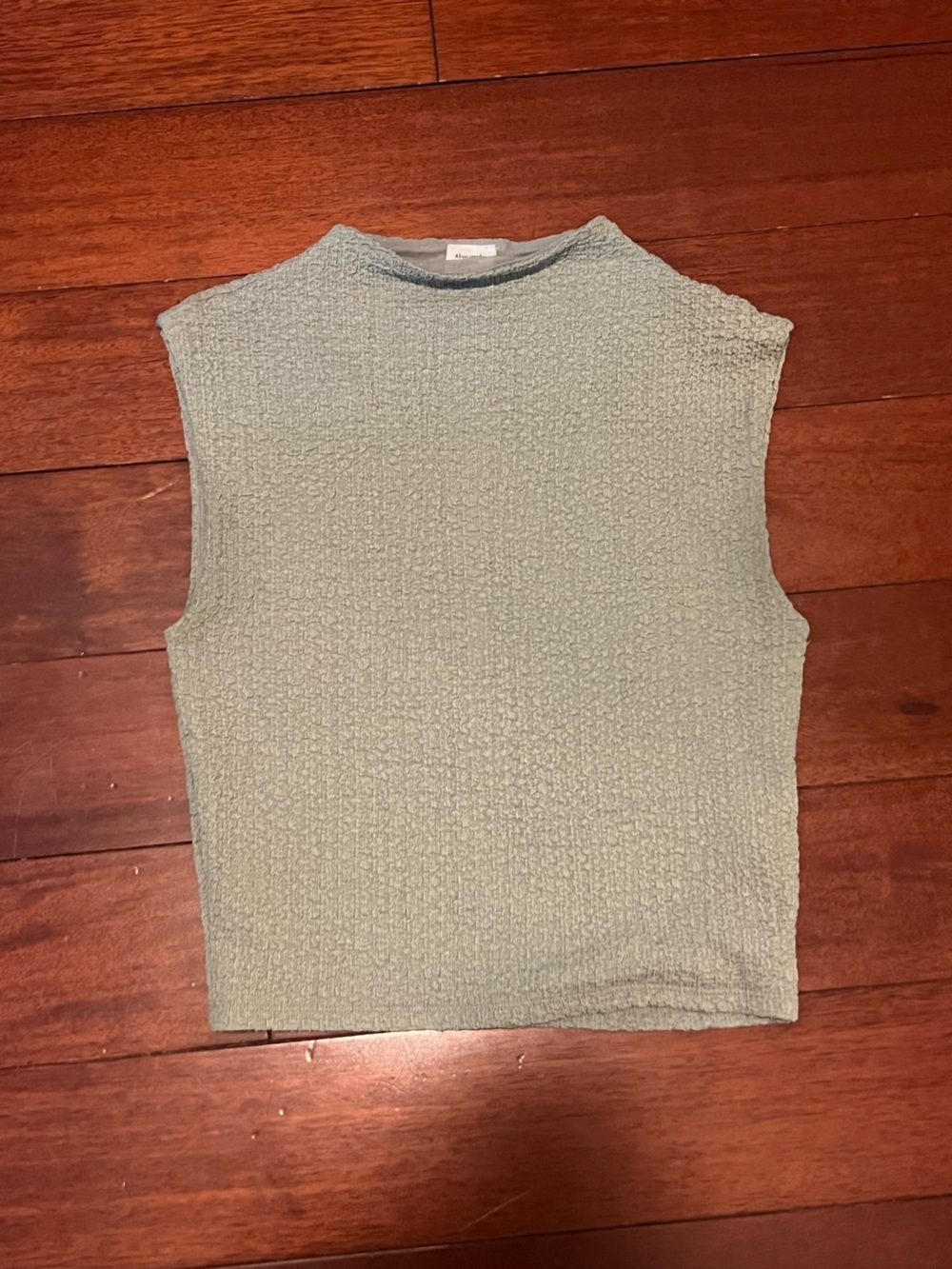 Abercrombie & Fitch Sleeveless Textured Tank in Sage